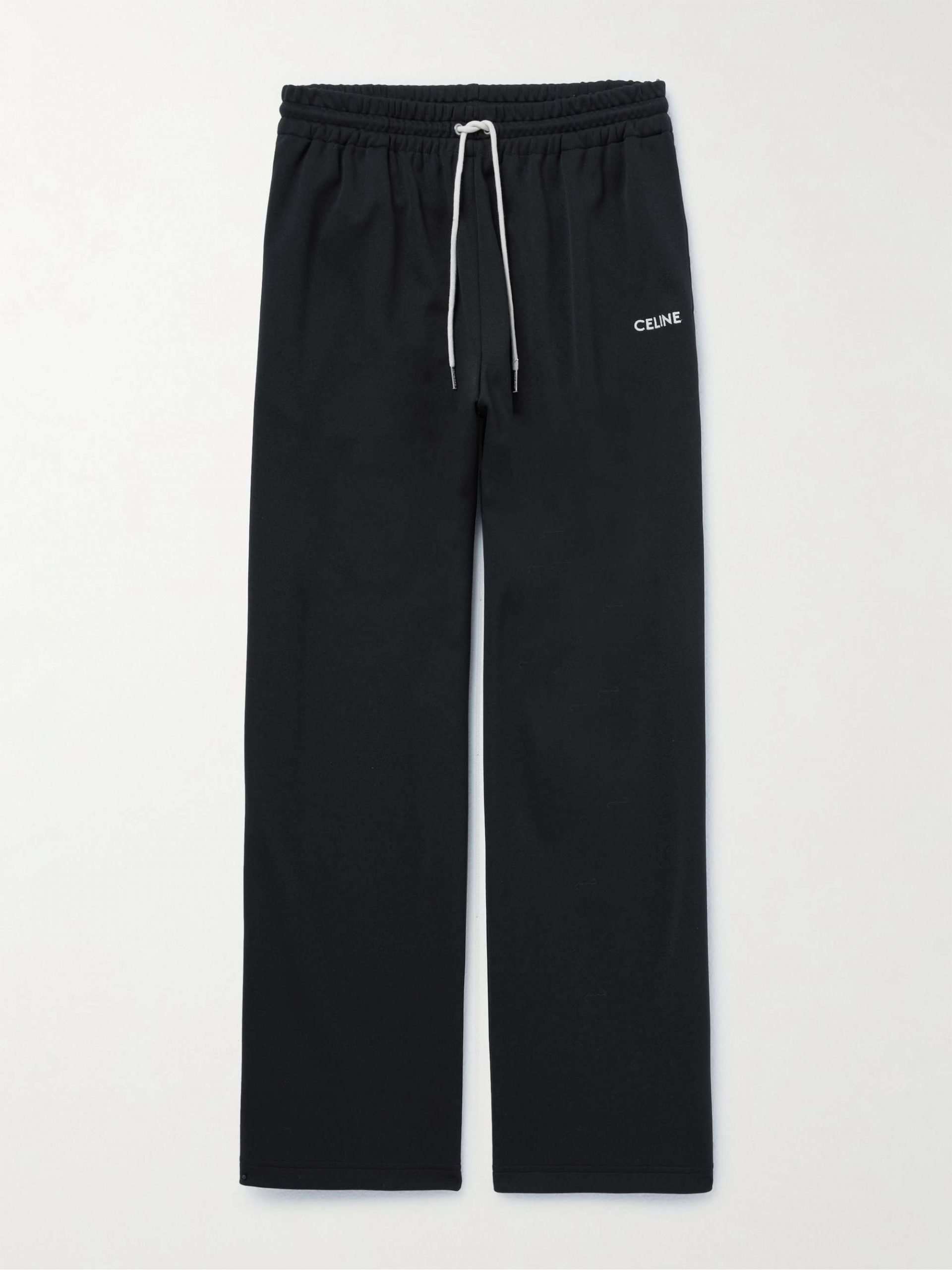 CELINE HOMME Straight-Leg Logo-Embroidered Jersey Sweatpants for Men